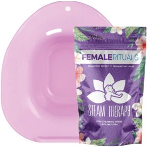 FEMALE RITUALS Yoni Steam Seat Kit with Yoni Steam Herbs (4 Ounce) Steam Bundle - Yoni Steam Seat for Toilet - Yoni Steam Herbs for Cleansing - V Steam - Detox Yoni Pot Steamer for Women