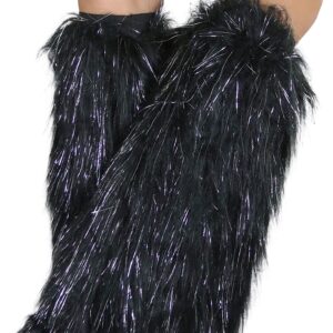 ToBeInStyle Women's Glitter Rave Leg Warmers - Black/Silver - OS