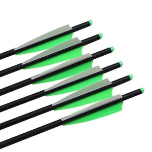 TOPARCHERY 12pcs 22 inch Crossbow Arrows, Hunting Arrows with Replacement Screw-in Point, Crossbow Bolts for Crossbow, Carbon Arrows for Archery ø 8.8 mm