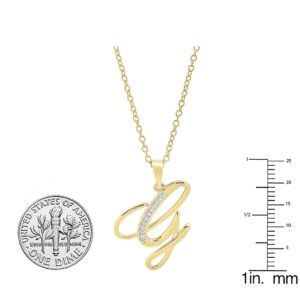 Dazzlingrock Collection 0.05 Carat (ctw) 18K Round Diamond Fancy Letter 'G' Initial Pendant, Yellow Gold