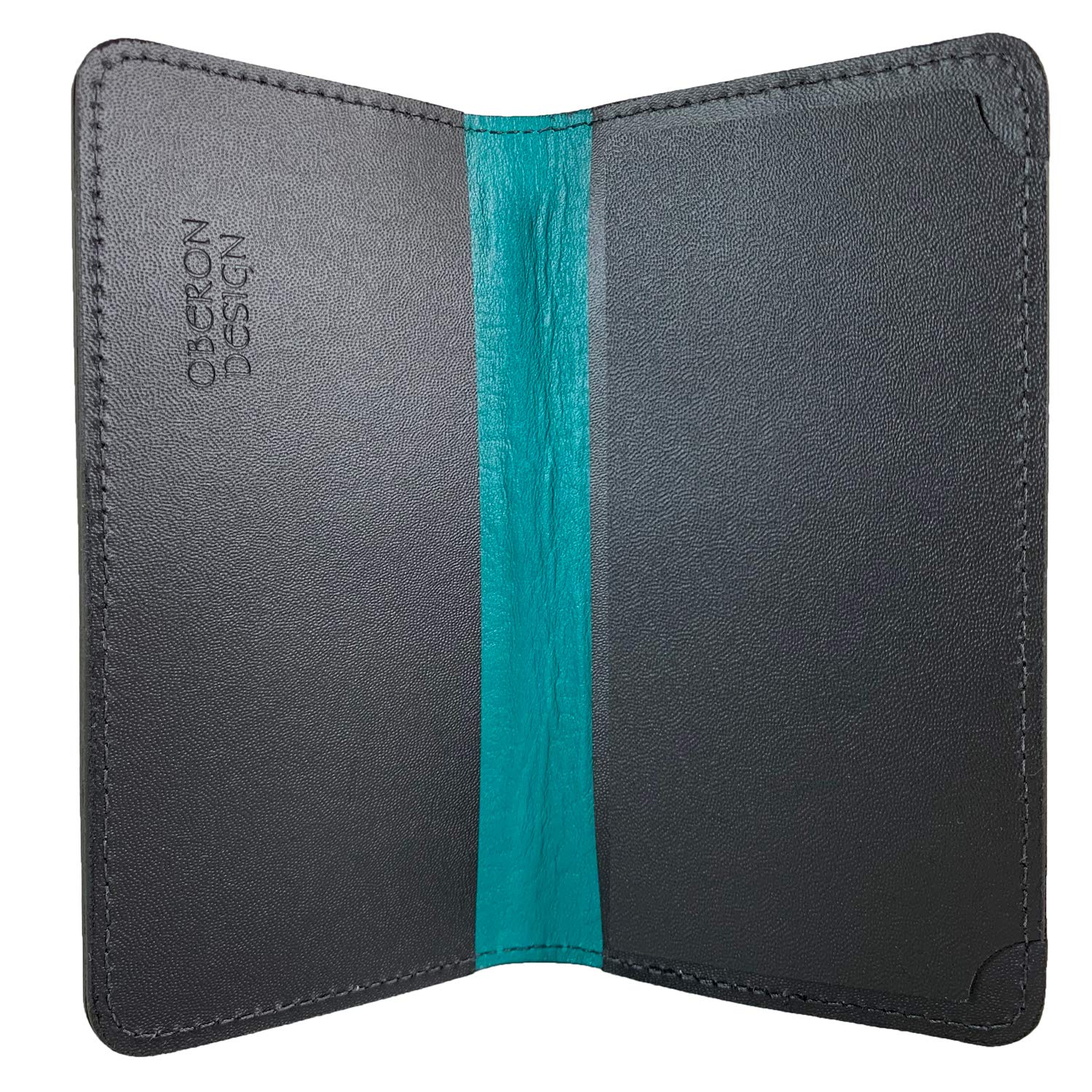 Oberon Design Hummingbirds Embossed Genuine Leather Checkbook Cover, 3.5x6.5 Inches, Teal