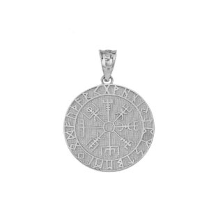 Fine 925 Sterling Silver Viking Odin Symbol Rune Amulet Pantgram Vegvisir Compass Pendant