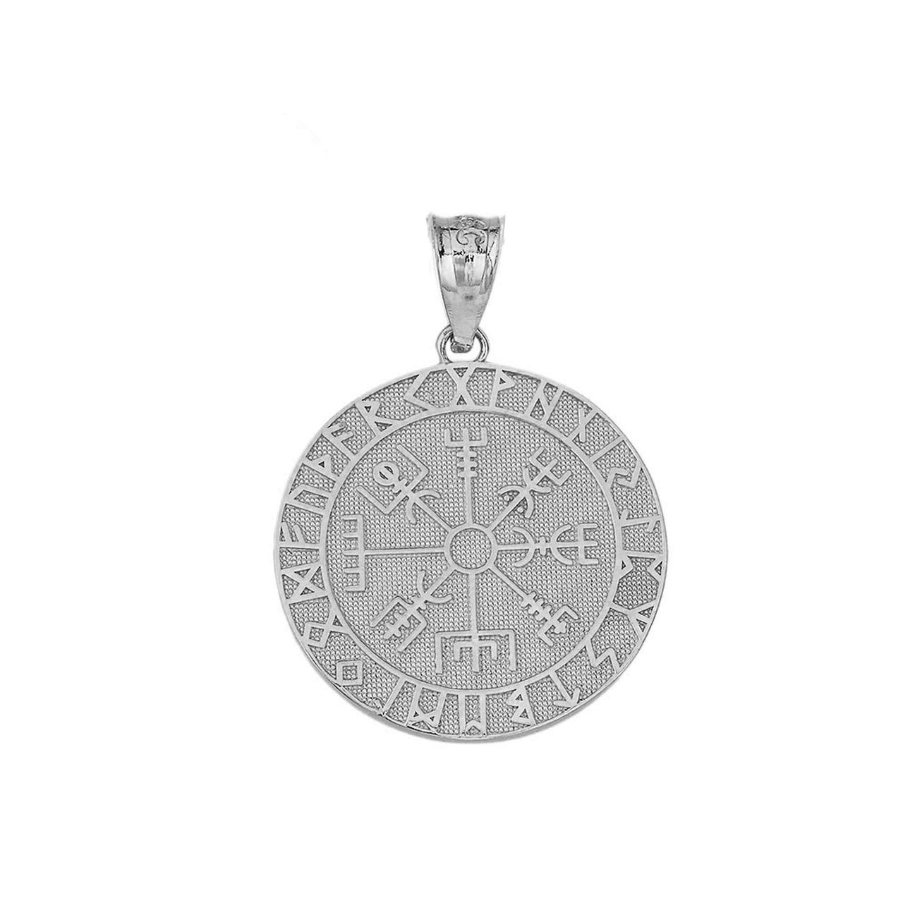 Fine 925 Sterling Silver Viking Odin Symbol Rune Amulet Pantgram Vegvisir Compass Pendant