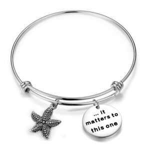 zuo bao starfish jewelry it matters to this one be brave be yourself inspirational bracelet gifts for social worker (starfish bangle s)