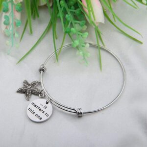 Zuo Bao Starfish Jewelry It Matters To This One Be Brave Be Yourself Inspirational Bracelet Gifts For Social Worker (starfish bangle S)