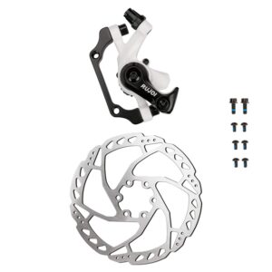 RUJOI Bike Disc Brake Kit, Aluminum Rear Caliper, Full Aluminum Alloy Bicycle Brake Lever, 160mm Rotor, Mechanic Tool-Free Pad Adjuster for Road Bike, Mountain Bike (1 Set)