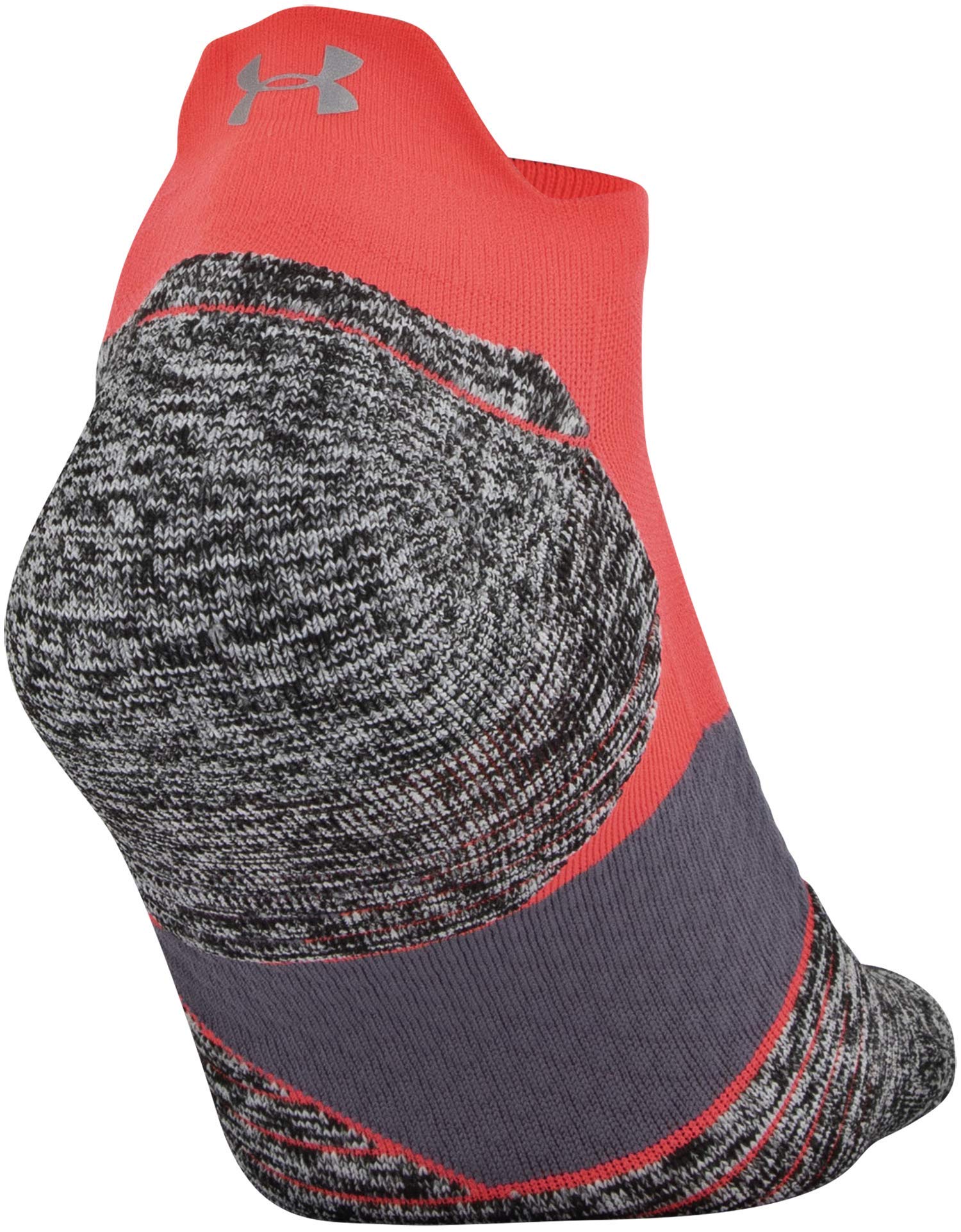 Under Armour Adult Run Cushion No Show Tab Socks, 1-Pair , Beta Red , Shoe Size: Mens 4-8, Womens 6-9