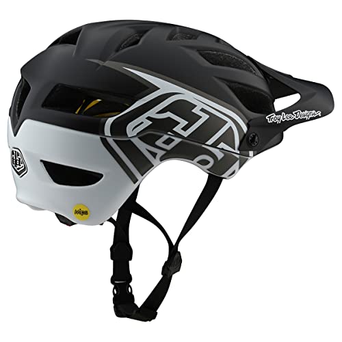 Troy Lee Designs Adult | Trail | All Mountain | Mountain Bike A1 MIPS Classic Helmet - (Black/White, X-Small)