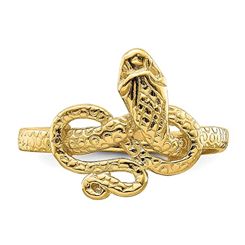 IceCarats 14K Yellow Gold Snake Ring Size 7