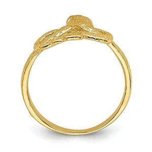 IceCarats 14K Yellow Gold Snake Ring Size 7