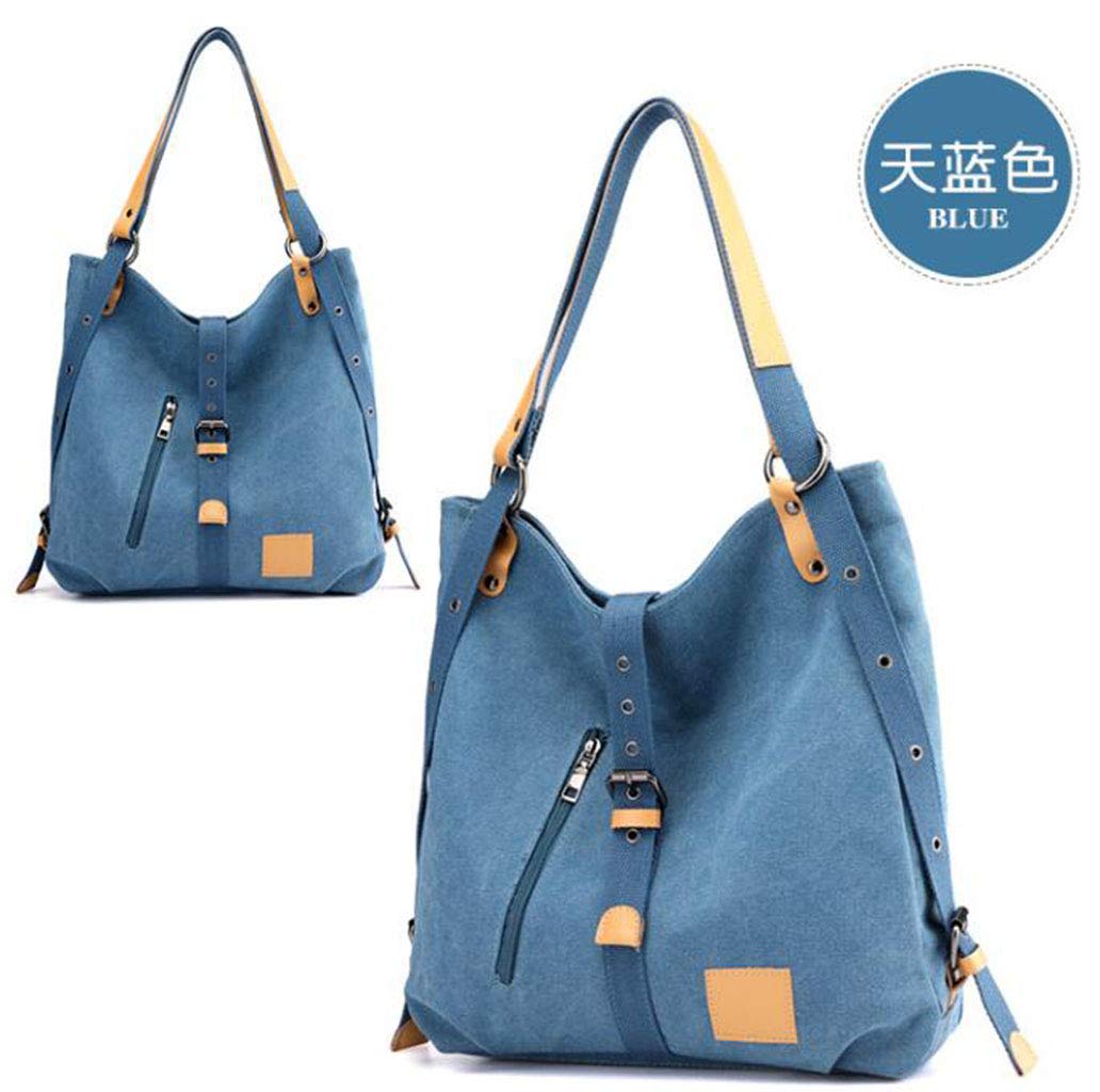 Leijing Women Canvas Casual Multifunctional Microfiber Leather Large Capacity Handbag Shoulder Bags Backpack Khaki one size