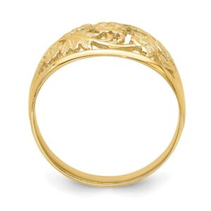 IceCarats 14K Yellow Gold Flower Chunky Dome Statement Ring Size 7