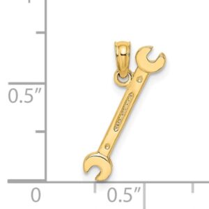 IceCarats 14K Yellow Gold Double Ended Wrench Necklace Charm Pendant 18mm x 4.2mm Only