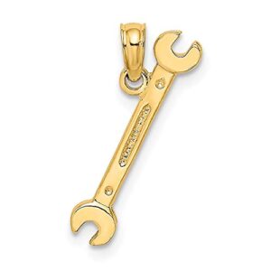 IceCarats 14K Yellow Gold Double Ended Wrench Necklace Charm Pendant 18mm x 4.2mm Only