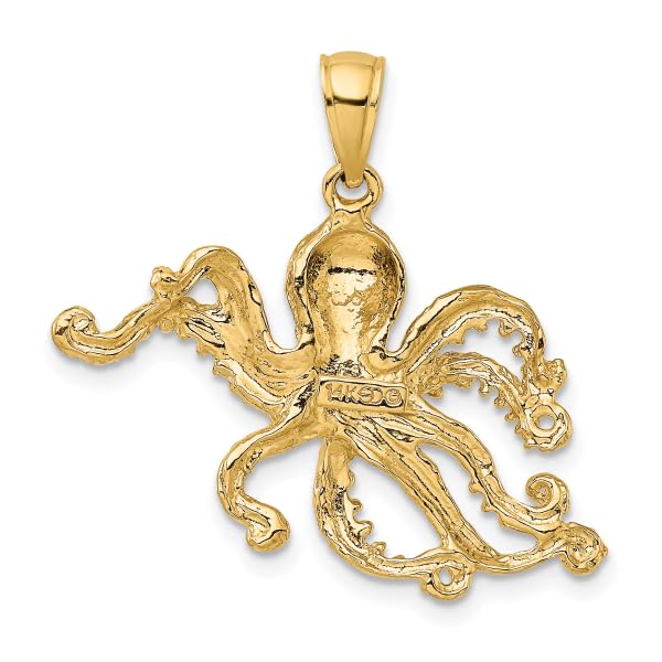 IceCarats 14K Yellow Gold Octopus Necklace Charm Pendant 57mm x 28mm Only