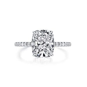 bo.dream 3ct cushion cut cubic zirconia cz engagement rings for women platinum plated sterling silver (6)