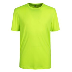 Mens Soft Classic Performance T Shirts for for Running, Fishing, Hiking,Causal Short Sleeve HI VIZ Yellow-XL