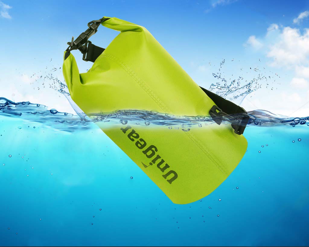 Unigear Dry Bag Waterproof, Floating and Lightweight Bags for Kayaking, Boating, Fishing, Swimming and Camping with Waterproof Phone Case (Yellow, 2L)