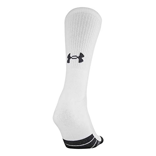 Under Armour Adult Performance Tech Crew Socks, Multipairs , White (6-Pairs) , Medium