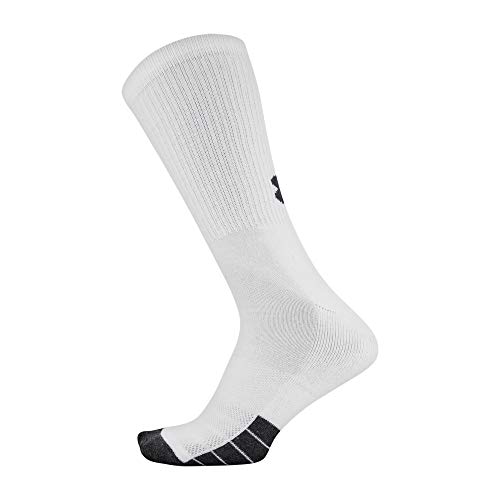 Under Armour Adult Performance Tech Crew Socks, Multipairs , White (6-Pairs) , Medium