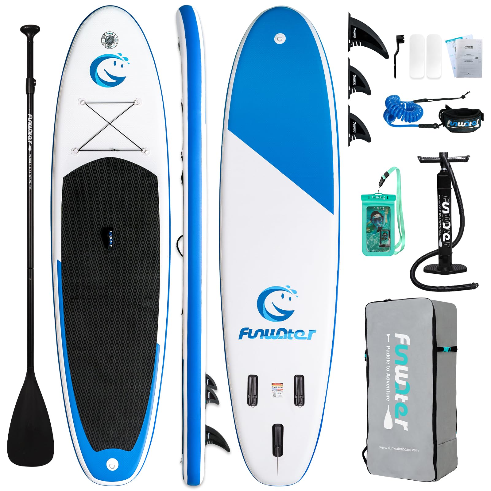 FunWater Stand Up Paddle Board Ultra-Light Inflatable Paddleboard with SUP Accessories for Adults & Youth of All Skill Levels