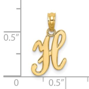 14K Yellow Gold Dainty Letter H Initial Name Monogram Necklace Charm Pendant Only