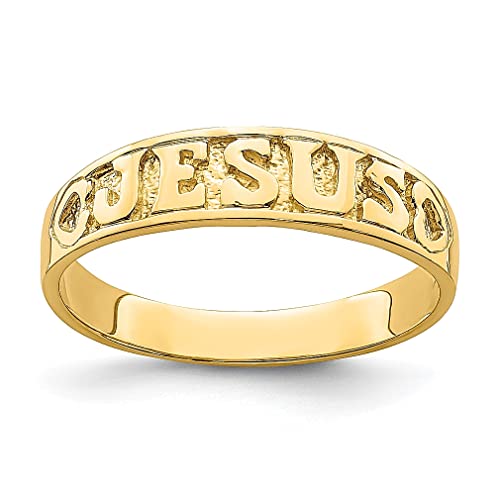 IceCarats 14K Yellow Gold Jesus Christ Heart Love Religious Ring Christian Faith Band Size 7