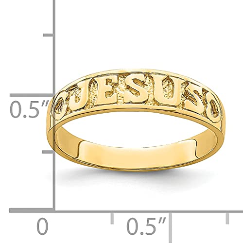 IceCarats 14K Yellow Gold Jesus Christ Heart Love Religious Ring Christian Faith Band Size 7