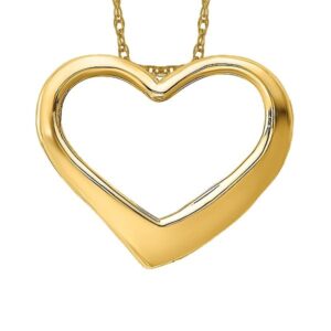 icecarats 14k yellow gold floating heart necklace love pendant charm 14.2mm x 12.25mm only