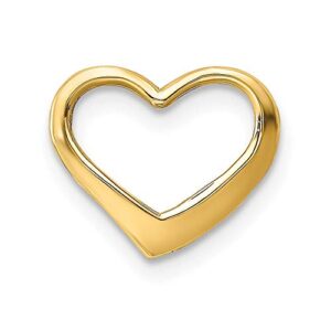 IceCarats 14K Yellow Gold Floating Heart Necklace Love Pendant Charm 14.2mm x 12.25mm Only