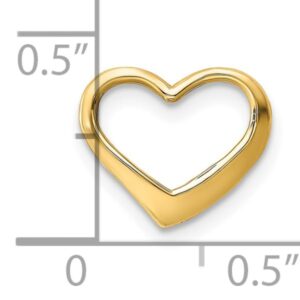 IceCarats 14K Yellow Gold Floating Heart Necklace Love Pendant Charm 14.2mm x 12.25mm Only