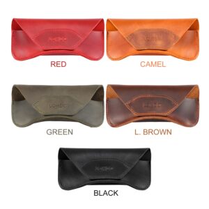 Londo Genuine Leather Eyeglasses & Sunglasses Case with Magnetic Snap Closure