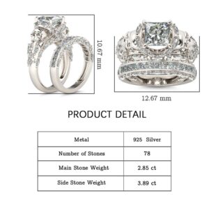 Jeulia Sterling Silver Princess Cut Skull Engagement Ring Set with Cubic Zirconia - Wedding Anniversary Promise Ring Bridal