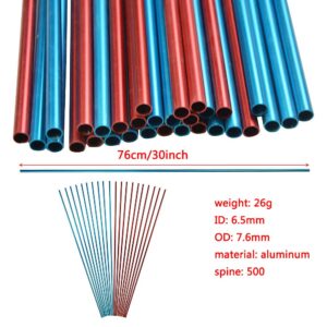 AMEYXGS 30Inch Archery Aluminum Arrow Shaft Spine 500 DIY Hunting Arrow Shaft for Compound Bow Recurve Bow Hunting Target Shooting (blue, 12pcs)