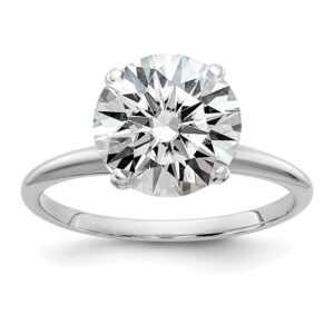 icecarats 14k white gold 3ct. round moissanite solitaire engagement ring size 7