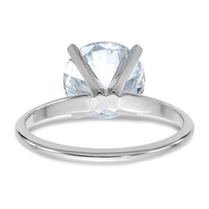 IceCarats 14K White Gold 3ct. Round Moissanite Solitaire Engagement Ring size 7