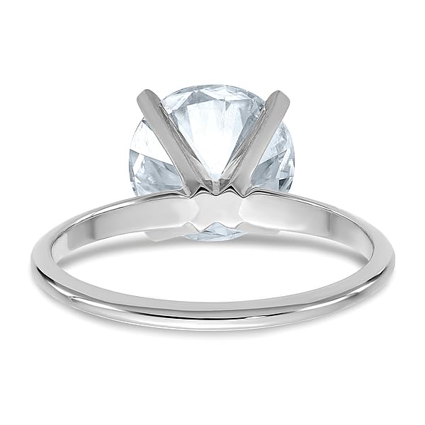 IceCarats 14K White Gold 3ct. Round Moissanite Solitaire Engagement Ring size 7