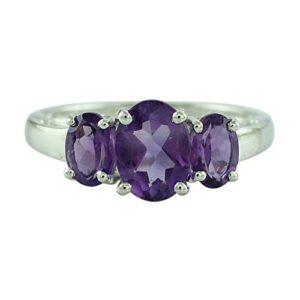 sgl amethyst 1.95 carat trio ring for women 925 sterling silver anniversary wedding jewelry for women