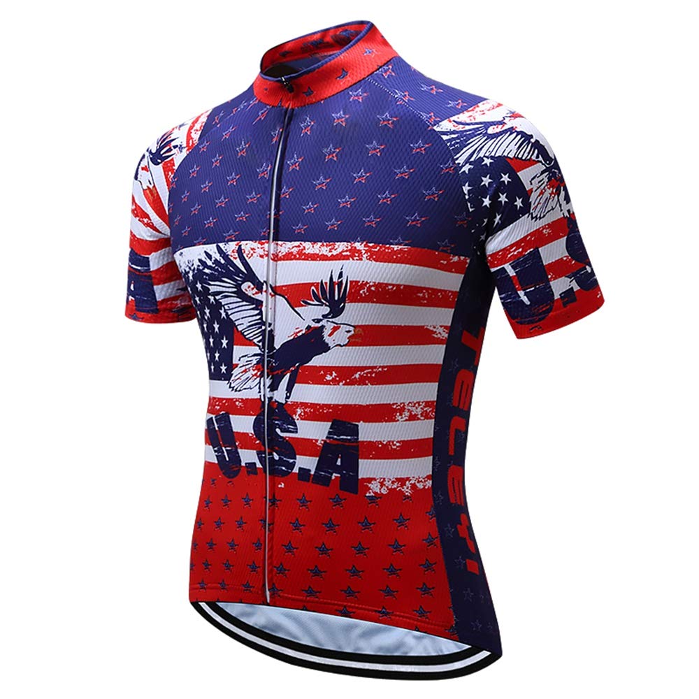 JPOJPO Men's Cycling Jersey,Bike Shirt Short Sleeve Bicycle Clothes Quick Dry,Mountain Riding Shirt, Breathable,