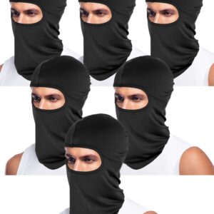 SATINIOR 6 Pieces Ski Mask for Men Balaclava Full Face Cover UV Sun Protection Cooling Neck Gaiter Clothing Scarf Bandana(Black,Ice Silk)