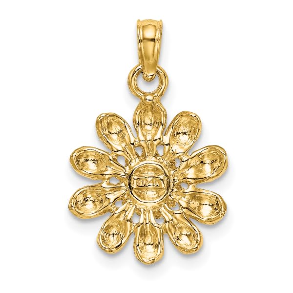 IceCarats 14K Yellow Gold Sunflower Necklace Daisy Pendant Sunshine Summer Flowers Charm Only