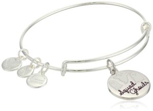 alex and ani women's color infusion squad ghouls charm bangle, shiny silver