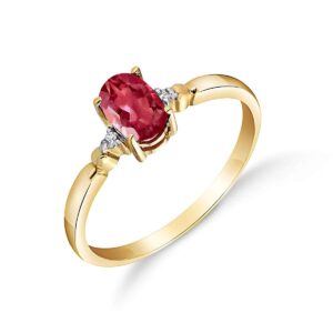 Galaxy Gold GG 14K Solid Yellow Gold Ring 0.71 ct Diamond Ruby