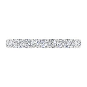 1/2 Carat Round Diamond Wedding Band Ring in 14K White Gold (Ring Size 7) (I1-I2 Clarity)