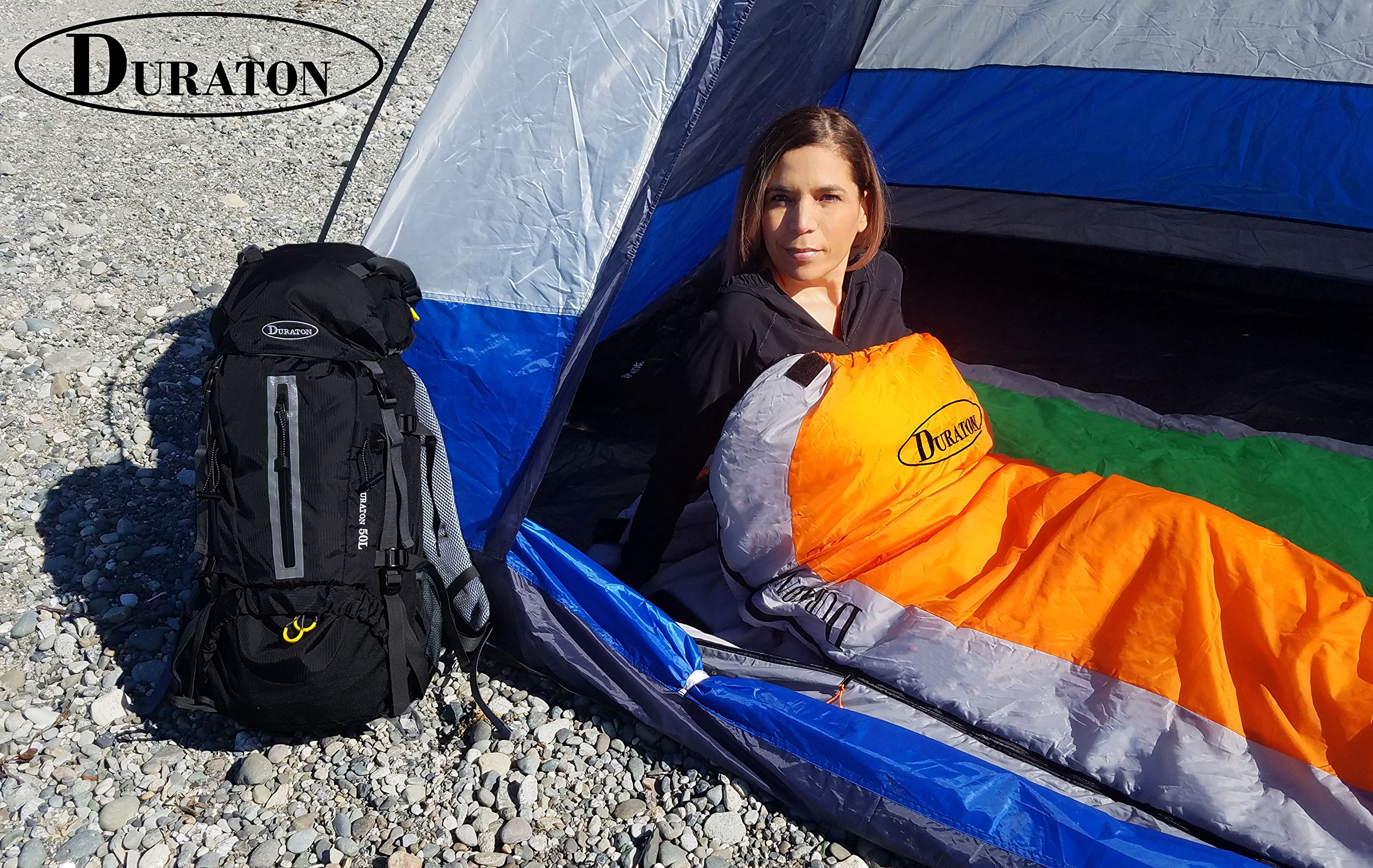 Duraton Mummy Sleeping Bag 20 Degree Weather, Lightweight with Compression Sack for Camping or Backpacking, Warm for Both Adults and Kids (Blue)