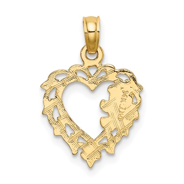 IceCarats 14K Yellow Gold Gummy Teddy Bear Heart Necklace Love Pendant Charm Only