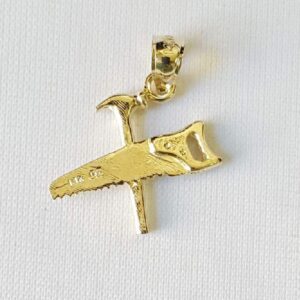 SURANO DESIGN JEWELRY 14k Yellow Gold Saw & Hammer Pendant, Made in USA