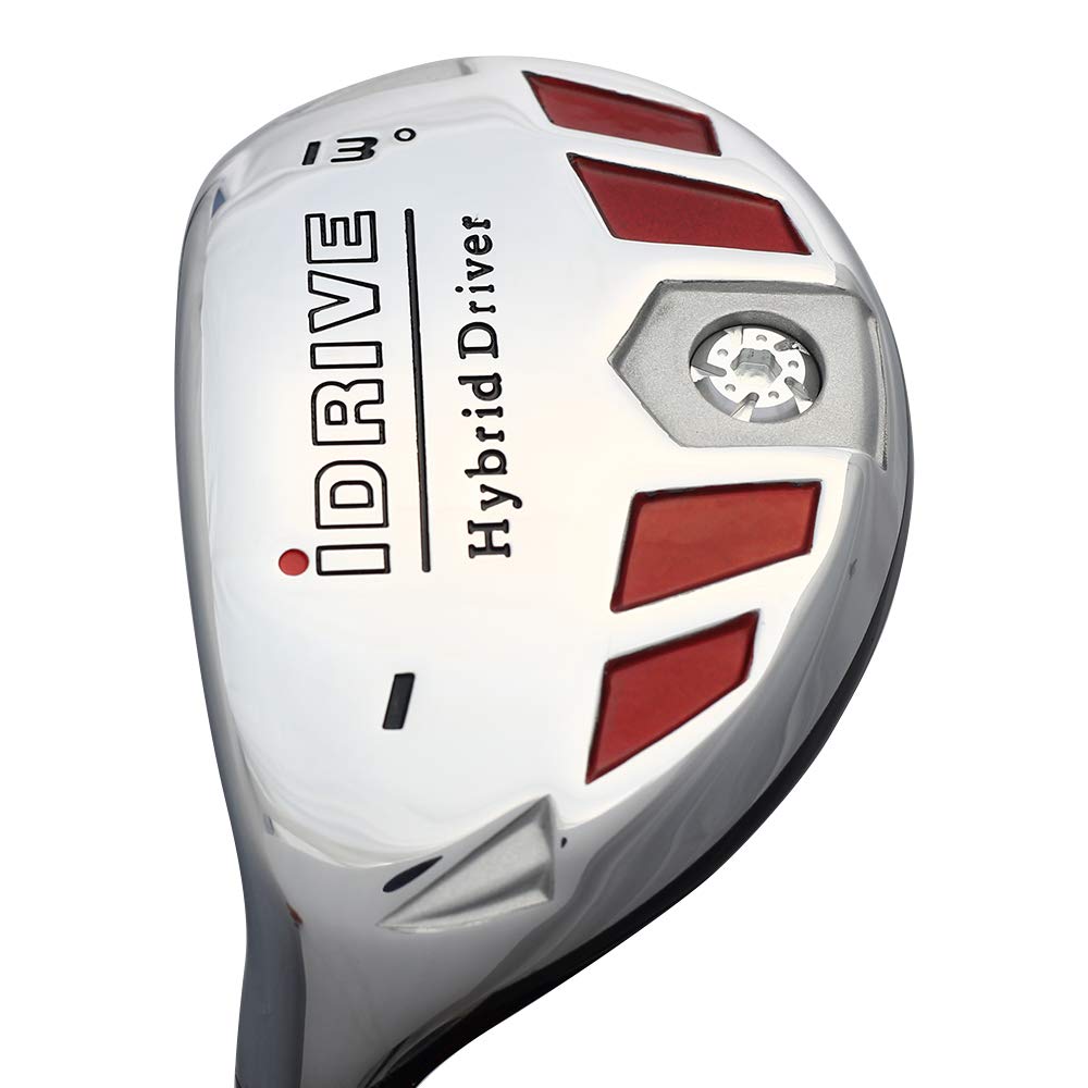 Senior Men's #1 iDrive 13° Driving One Iron Wood Hybrid Driver Left Handed Premium Ultra Forgiving Senior Flex Graphite Shaft Tour Velvet Grip