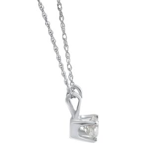 1/3 Ct Diamond Solitaire Pendant Necklace in 14k White Or Yellow Gold