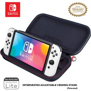 Game Traveler Nintendo Switch Mario Case - Adjustable Viewing Stand, Protective PU Leather Hard Case with Deluxe Carry Handle, Includes Two Game Cases - Nintendo Switch , Switch OLED and Switch Lite